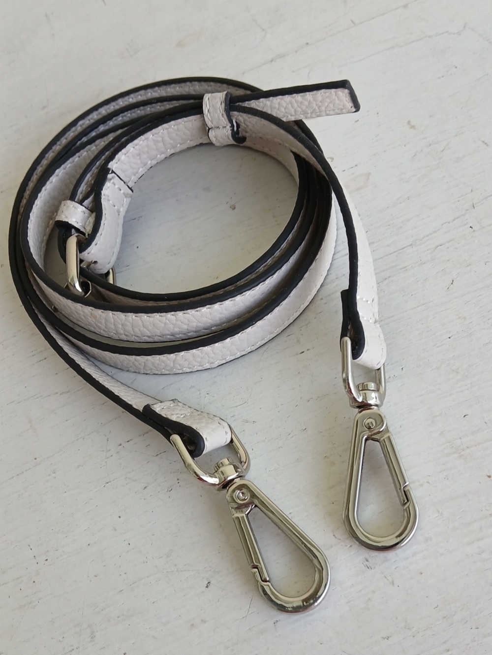 Cream White Strap Silver Hardware Replacement Crossbody Bag Strap
